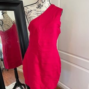 Express Pink One Sshoulder Bodycon Bandage Dress. Size L.